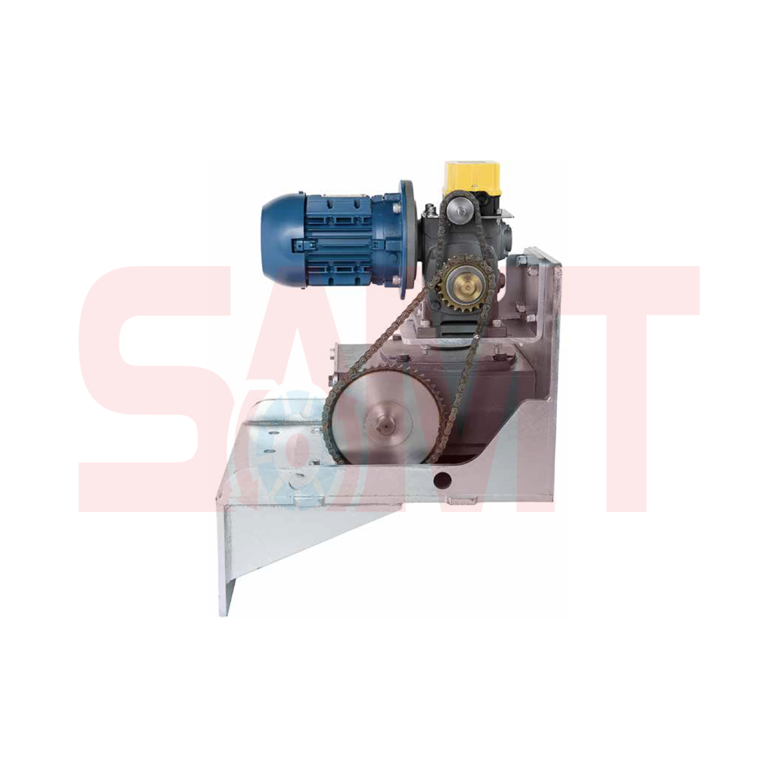 Heavy-duty industrial sliding gate motor drive unit for automatic gates at SAMT in Prestons, New South Wales, Australia.