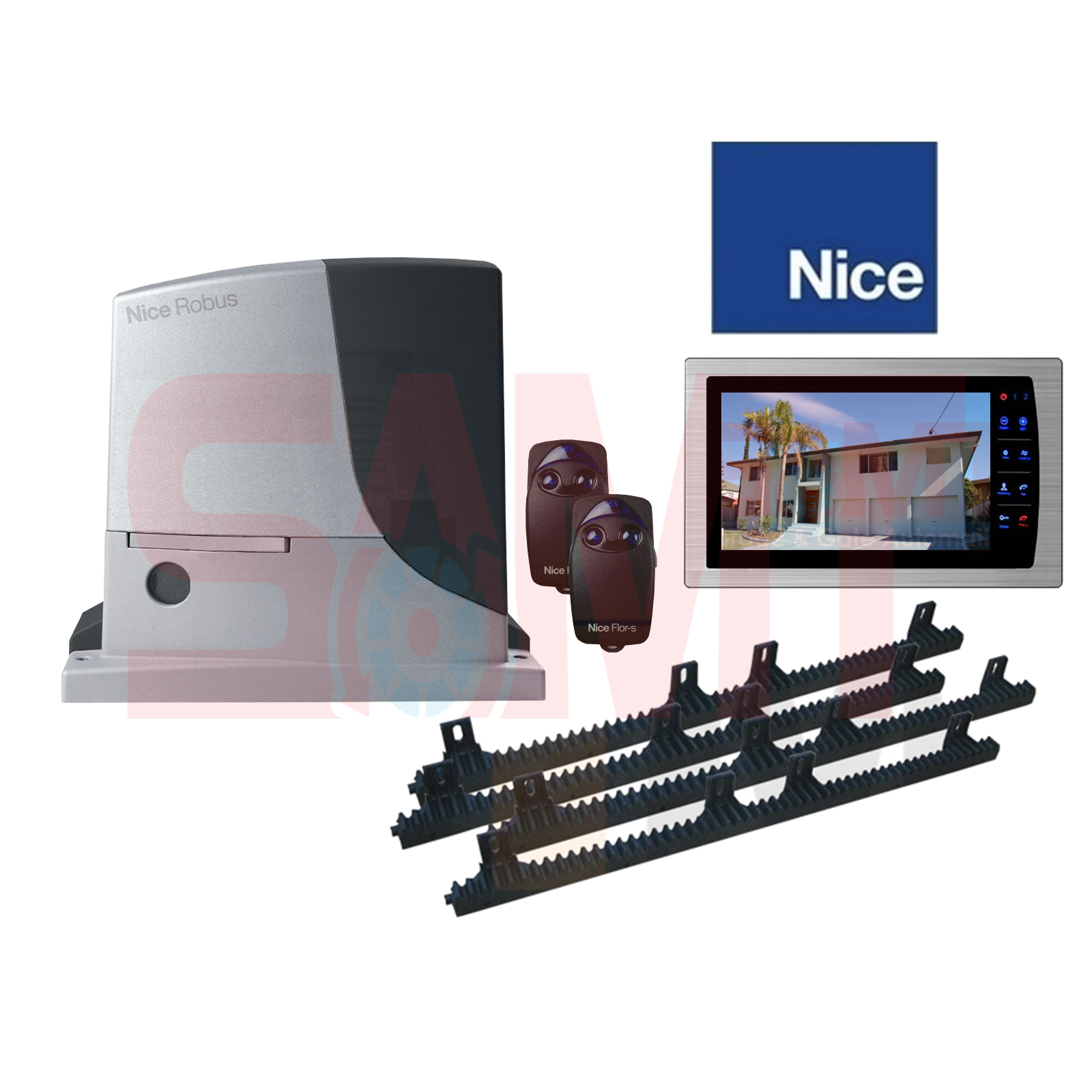 Nice Robus sliding gate motor kit with remotes and smart intercom, supplied by SAMT Garage & Gate Automation, NSW