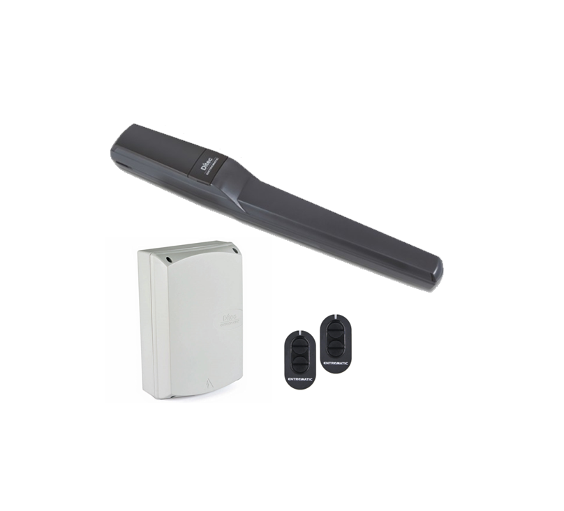 Single Ditec swing gate motor kit with receiver and two remotes sold by SAMT in Prestons, New South Wales, Australia.