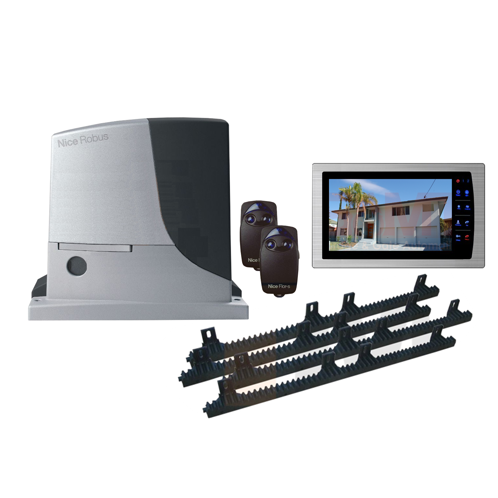 Nice Robus sliding gate motor kit with remotes and smart intercom, supplied by SAMT Garage & Gate Automation, NSW