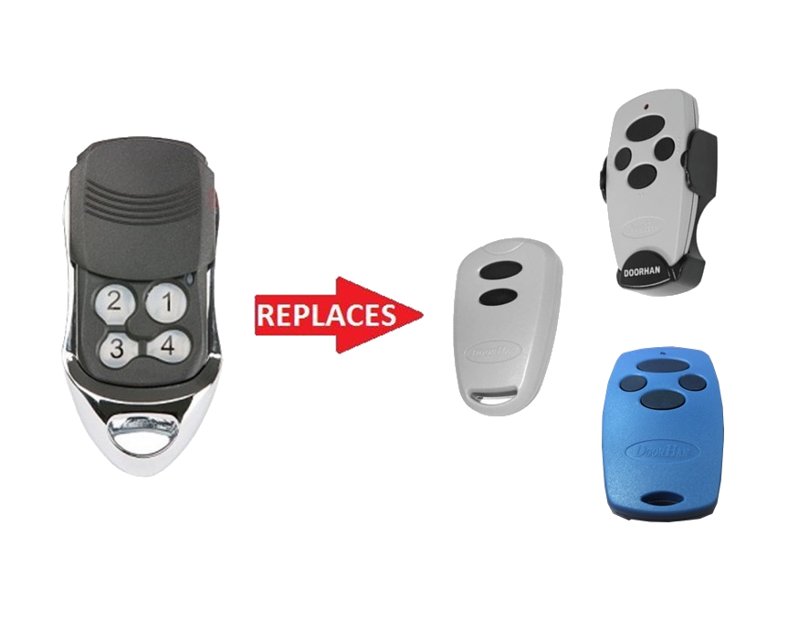 Universal remote control replaces DoorHan garage door remotes, compatible garage door remotes Australia by SAMT in New South Wales.