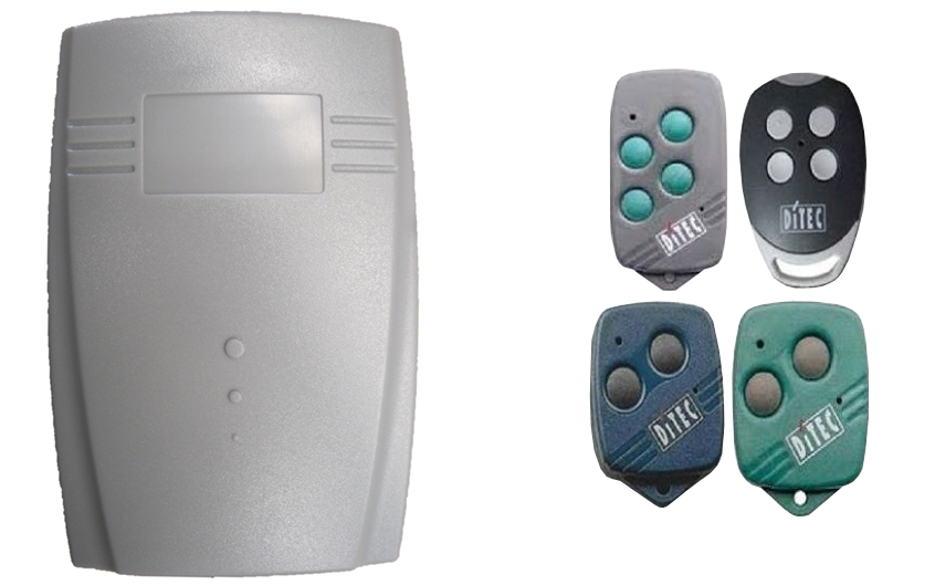 Ditec universal receiver with compatible Ditec garage door remotes, spare garage door remote solution, SAMT Garage & Gate Automation, Australia.