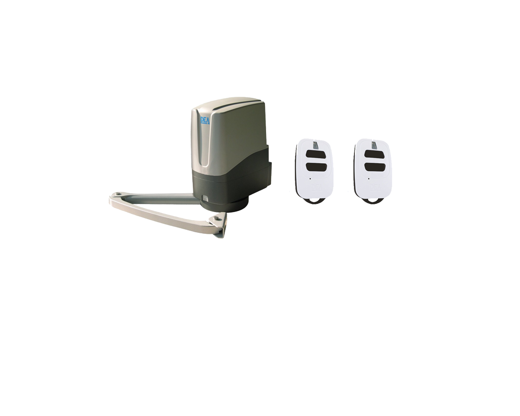 DEA swing gate motor and two remote controls, motorized swing gate solution by SAMT Garage & Gate Automation in Prestons, New South Wales, Australia.