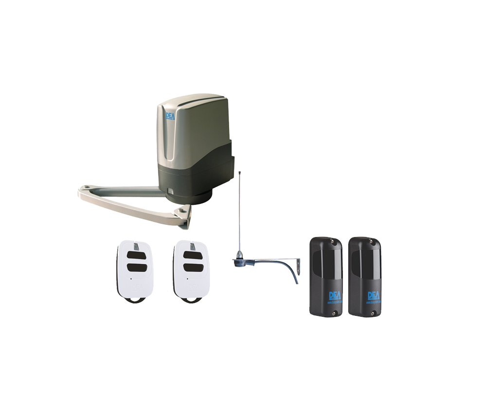 DEA motorized swing gate kit with safety sensors and two remotes, automatic gate opener in New South Wales, Australia from SAMT.