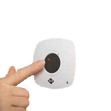 Wireless garage door wall button pressed for automatic garage door opener, SAMT, Prestons, New South Wales, Australia.