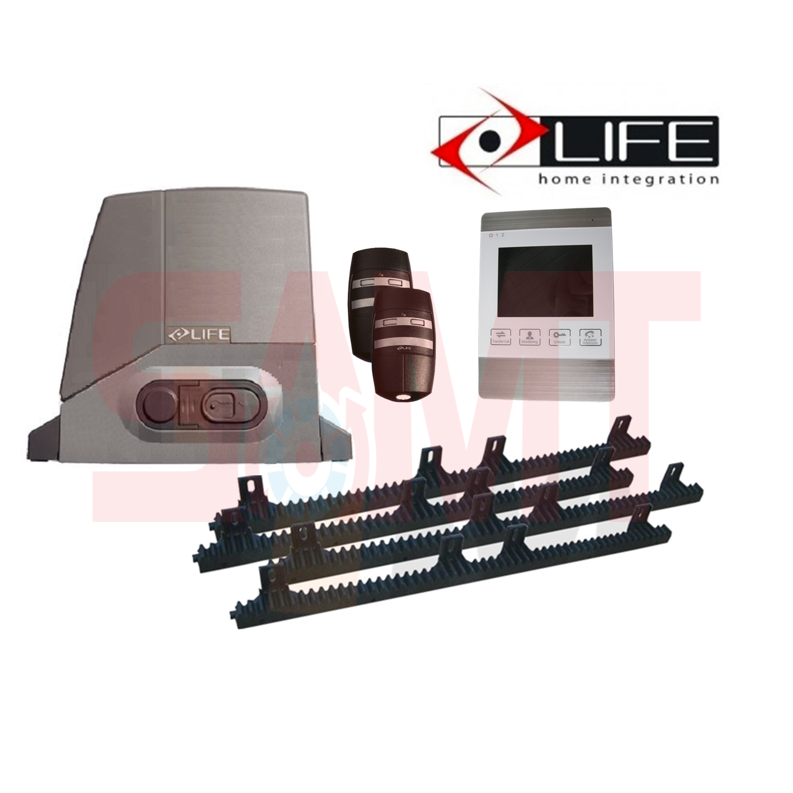 LIFE sliding gate motor kit with remotes and accessories, motorized sliding gate solution by SAMT Garage & Gate Automation in Prestons, Australia.