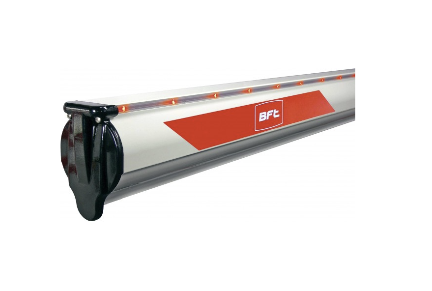BFT automatic boom gate spare arm with LED lights for parking barriers, SAMT Garage & Gate Automation, Prestons, New South Wales, Australia.