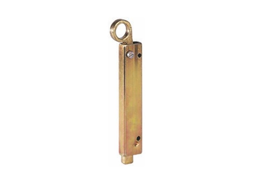 Brass drop bolt lock for secure automatic sliding gate motors, SAMT Garage & Gate Automation, Prestons, New South Wales.
