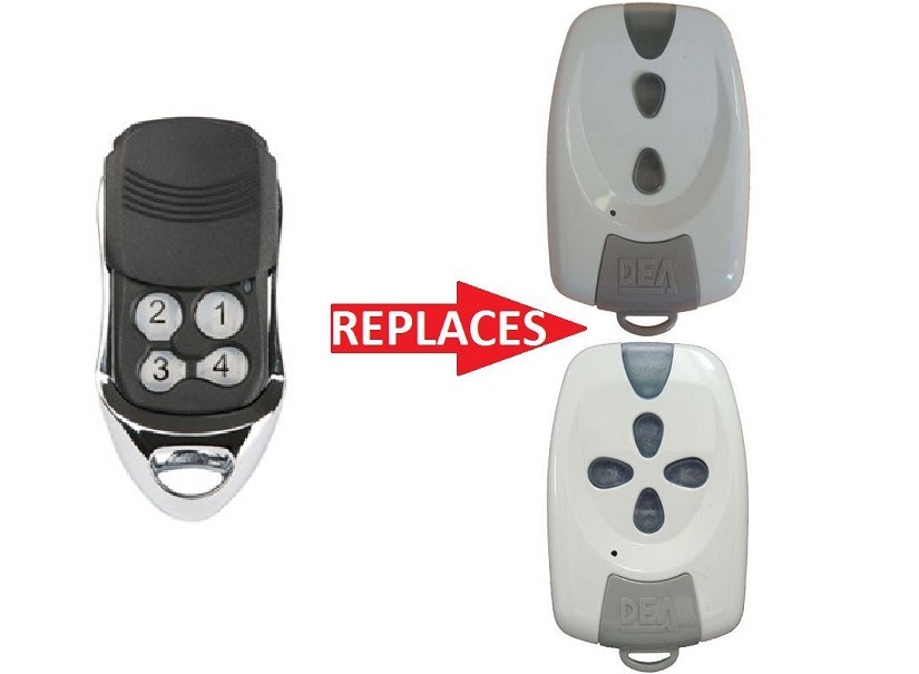 Four-button universal garage door remote replaces DEA models, SAMT Garage & Gate Automation, Prestons, New South Wales, Australia.