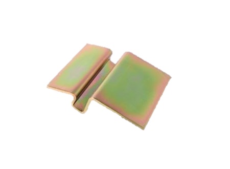 Heavy-duty steel track joiner for sliding gate motor installation, SAMT Garage & Gate Automation, Australia.