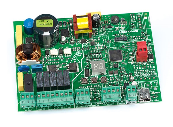 Electronic control board for sliding gate motor and automatic garage door systems, SAMT Garage & Gate Automation, Prestons, New South Wales.