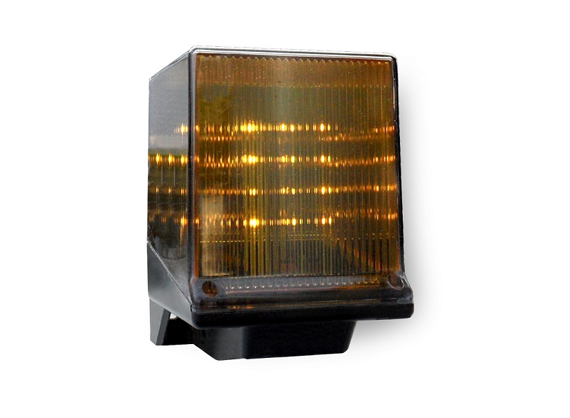 Flashing amber warning light for automatic gate motorized swing gates by SAMT, suitable for use in Australia.