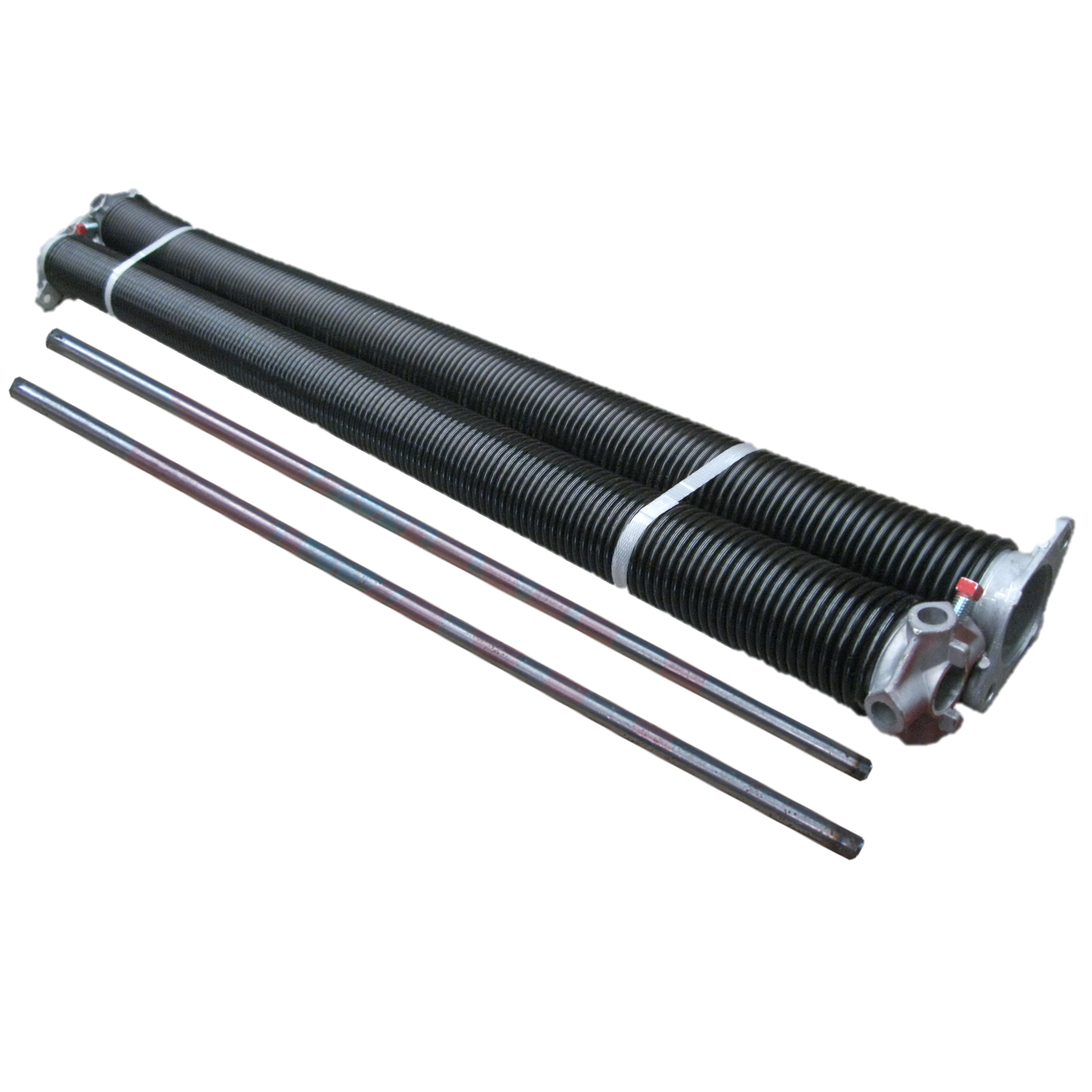 Close-up of premium garage door torsion springs and winding rods by SAMT Garage & Gate Automation, trusted in Prestons, Australia.