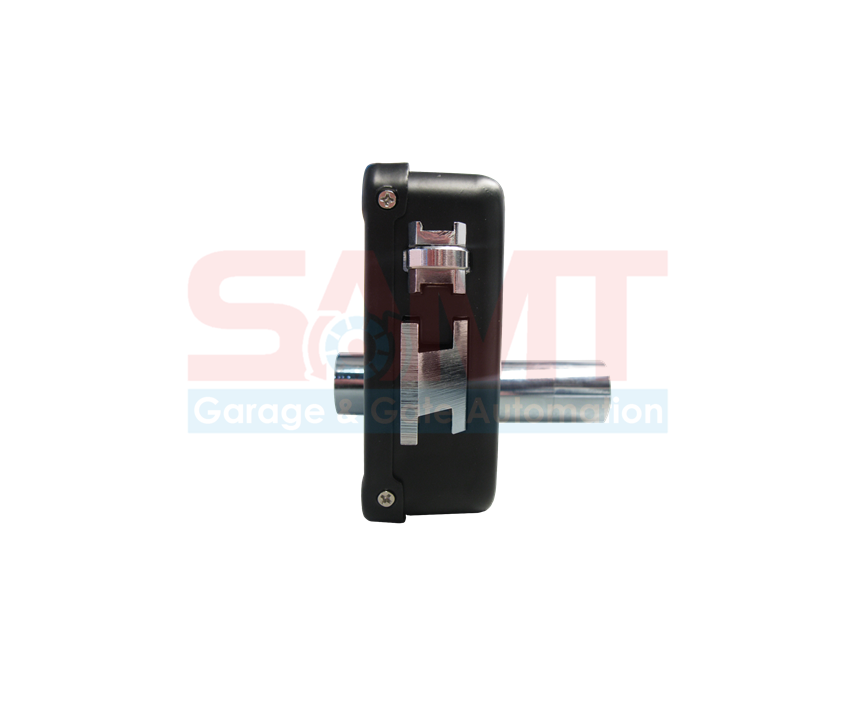 Heavy-duty electric gate lock side view for automatic gates, SAMT Garage & Gate Automation, Australia
