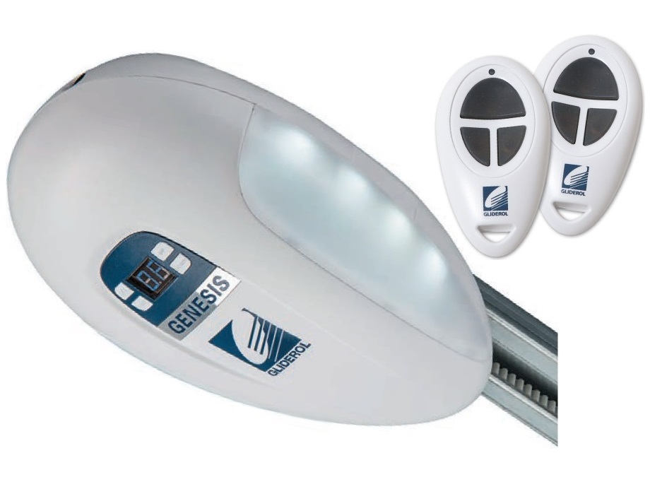 Gliderol Optima automatic garage door opener with two remote controls, available from SAMT, Australia.