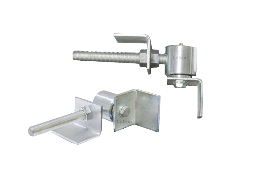 Galvanized adjustable gate hinges for secure gate installation, SAMT, New South Wales, Australia.