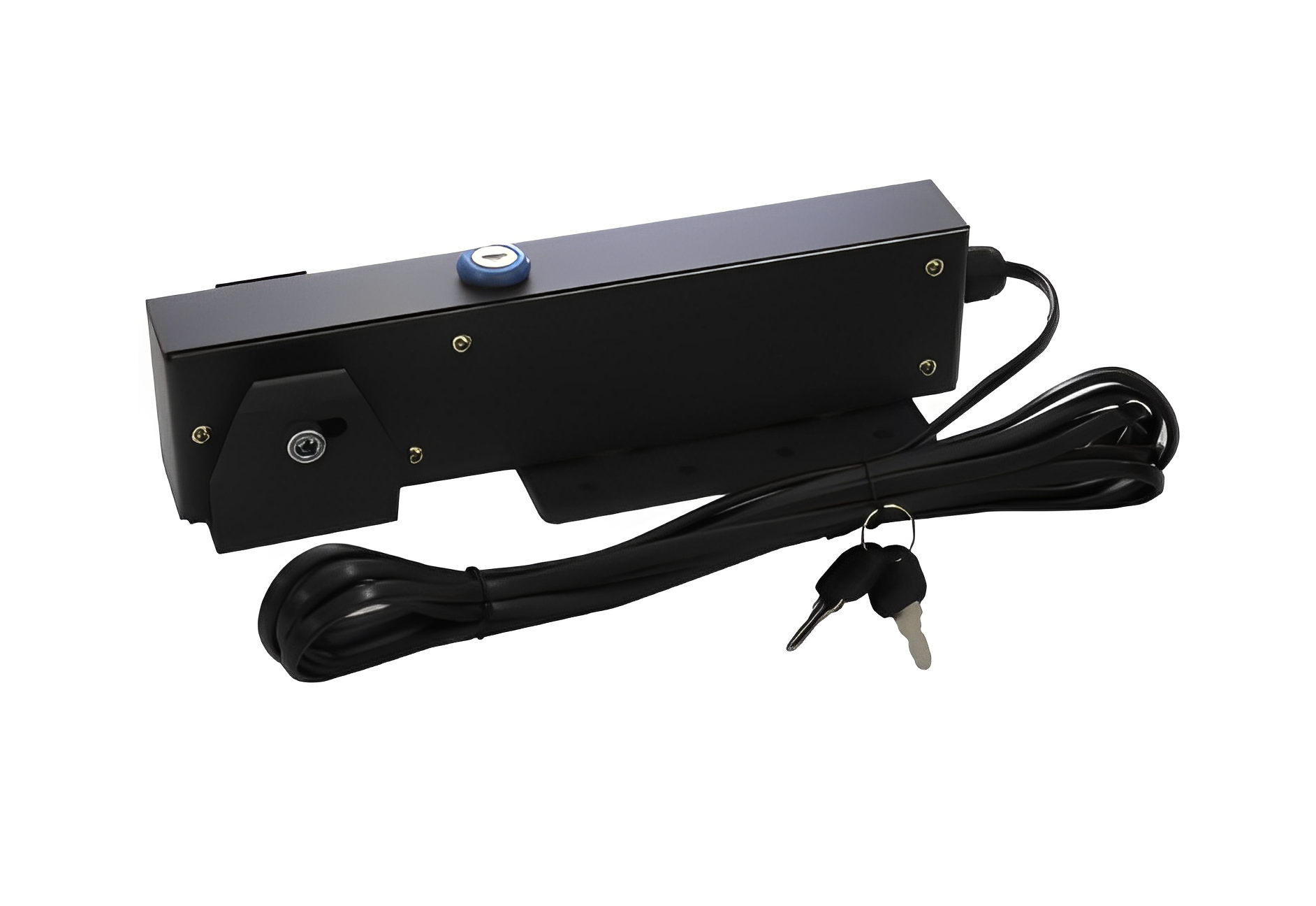 Heavy-duty automatic gate lock with keys for SAMT Garage & Gate Automation in Prestons, New South Wales, Australia.