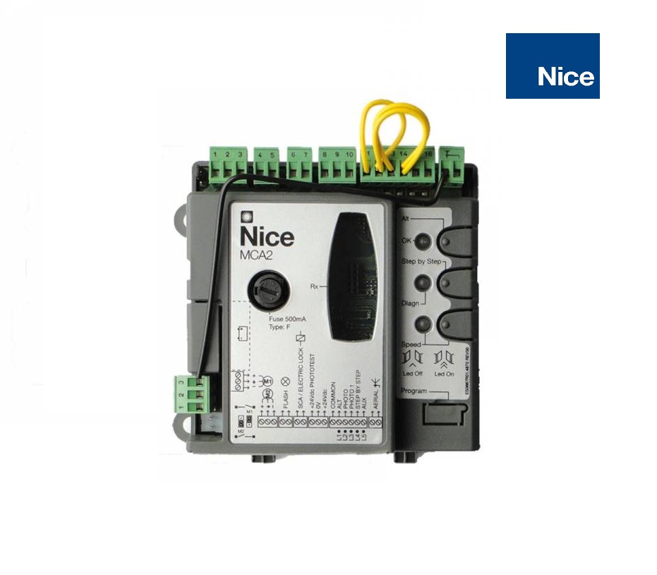 NICE MCA2 gate control panel for automatic gate motor system, SAMT Garage & Gate Automation, Australia.