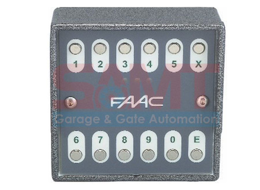 FAAC numeric access keypad for secure automatic gate control, SAMT Garage & Gate Automation, New South Wales, Australia.