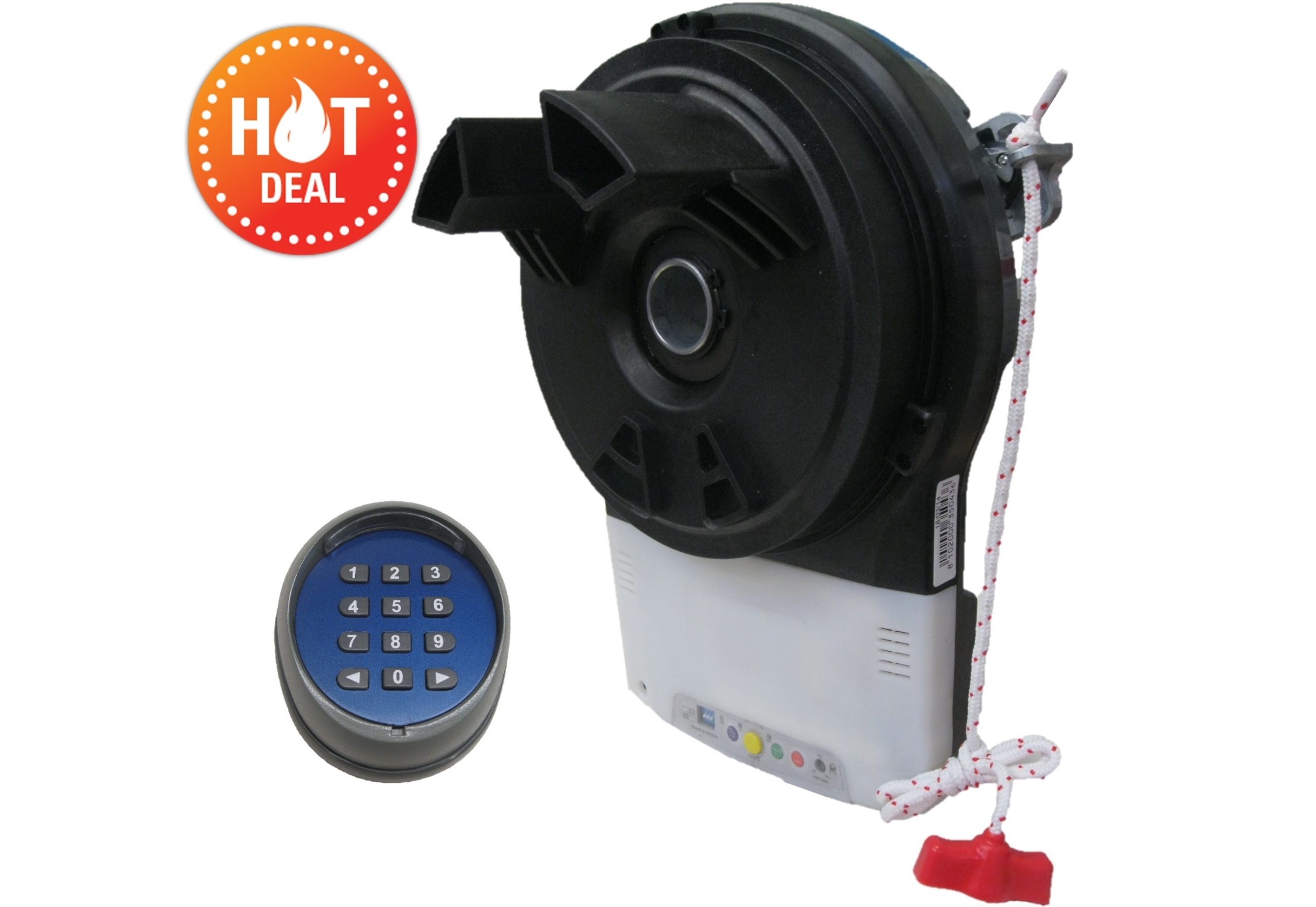 Automatic roller door opener with secure keypad, garage door opener solution by SAMT in Prestons, New South Wales, Australia.