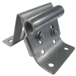 Metal gate roller bracket with mounting holes and bolts for sliding gate automation in Prestons, New South Wales, Australia