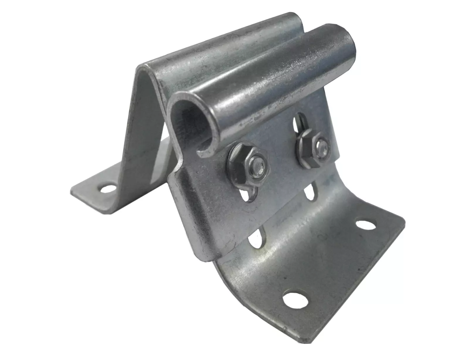 Metal gate roller bracket with mounting holes and bolts for sliding gate automation in Prestons, New South Wales, Australia