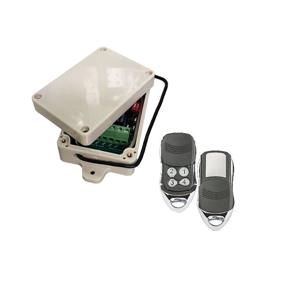 Universal stand alone 2-channel receiver with remote controls for garage door opener systems in Prestons, New South Wales, Australia.