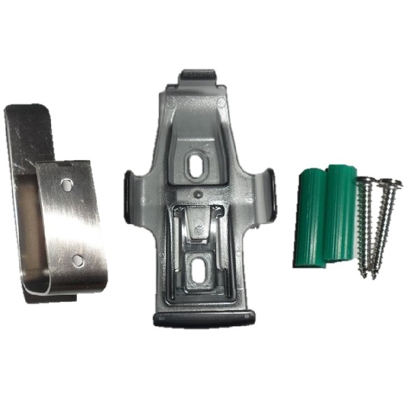 Wall mount bracket set with screws for garage door remote control installation by SAMT, Australia.