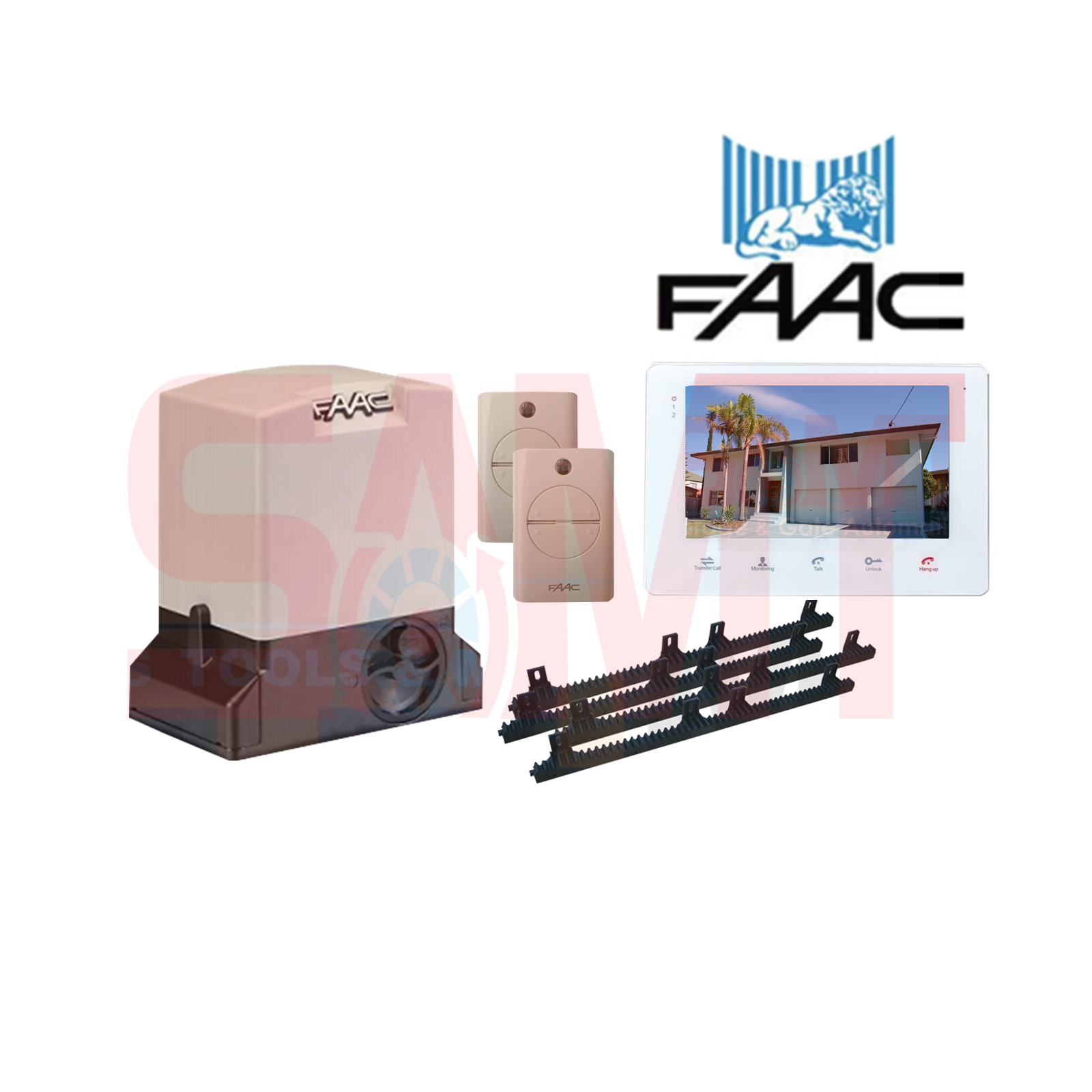 FAAC sliding gate motor kit with remotes and video intercom, SAMT Garage & Gate Automation, Prestons New South Wales Australia
