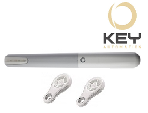 KEY Automation sleek silver linear gate opener with two remote controls for swing gate automation in Prestons, New South Wales, Australia.