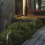 LED outdoor pathway lights by SAMT Garage & Gate Automation illuminating garden in Prestons, New South Wales, Australia.