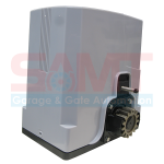 Side view of sliding gate motor showing gear and mounting bolt, SAMT Garage & Gate Automation, Prestons, New South Wales, Australia.