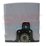 Front view of sliding gate motor with visible drive gear, SAMT Garage & Gate Automation, Prestons, New South Wales, Australia.