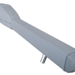 Automatic articulated swing gate motor in light grey, ideal for residential gate automation in Prestons, New South Wales, Australia