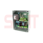 Internal view of BFT gate control panel showing relays and wiring terminals for gate automation in Prestons, New South Wales, Australia