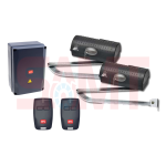 BFT articulated arm swing gate motor kit with two motors, control box, and two remote transmitters for installation in Prestons, New South Wales, Australia