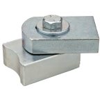 Durable hinge block for automatic gate motor installation by SAMT, Prestons, New South Wales, Australia.