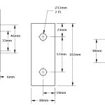 Technical drawing of adjustable sliding gate hinge bracket for automatic gate motors, SAMT, Australia.