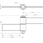 Technical drawing of swing gate hinge dimensions, featured by SAMT for automatic gates in Prestons, New South Wales, Australia.