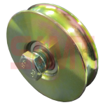 Heavy-duty gate roller pulley with nut and bearing for sliding gate motors, SAMT Garage & Gate Automation, Prestons, New South Wales.