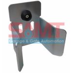 Heavy-duty gate stopper bracket with protective roller, SAMT Garage & Gate Automation, Prestons, Australia.