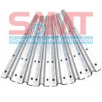 Galvanized steel gate tracks for sliding gate motor systems, SAMT Garage & Gate Automation, Prestons, New South Wales, Australia.