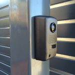 Automatic gate sensor installed on metal post by SAMT Garage & Gate Automation in Prestons, New South Wales, Australia.