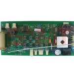 Top view of an automation circuit board for garage doors, featuring buttons and electronic components, shown in Prestons, New South Wales, Australia.