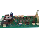 Electronic automation control circuit board with relays and connectors, used in Prestons, New South Wales, Australia.