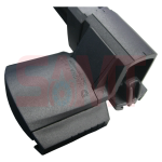 Lower mounting bracket and latch engagement section of MagnaLatch system, pictured in Prestons, New South Wales, Australia.