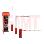 Automatic barrier gate system with control cabinet and boom arms, SAMT Garage & Gate Automation, New South Wales, Australia.