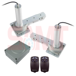 Nice Hi-Speed gate automation kit with two linear actuators, a control box, and two Nice Flor-s remote controls, in Prestons, New South Wales, Australia