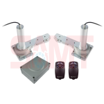 Nice gate automation kit including two linear actuators, a grey control box, and two Nice Flor-s remote controls, in Prestons, New South Wales, Australia