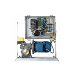 Underground automated gate motor unit with electronic control components in a metal enclosure and a blue motor for swing gates in Prestons, New South Wales, Australia